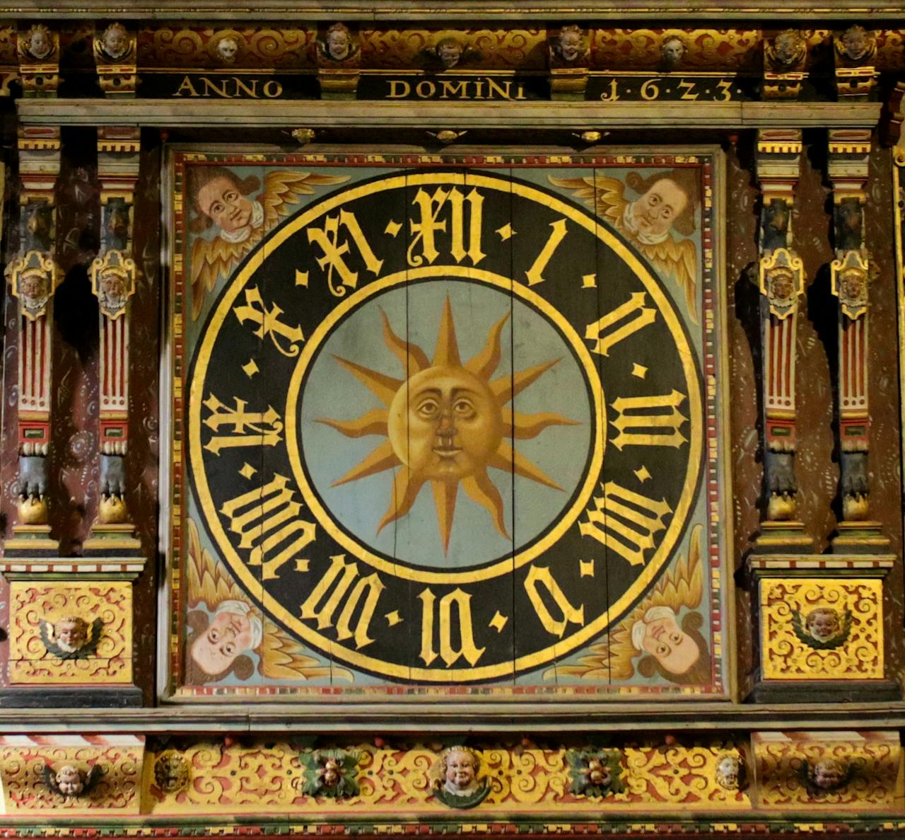 Sun on a Traditional Clock